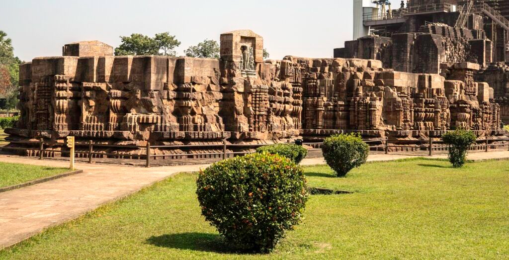 The Konark Sun Temple in Odisha, its carved stone wheel and terraces