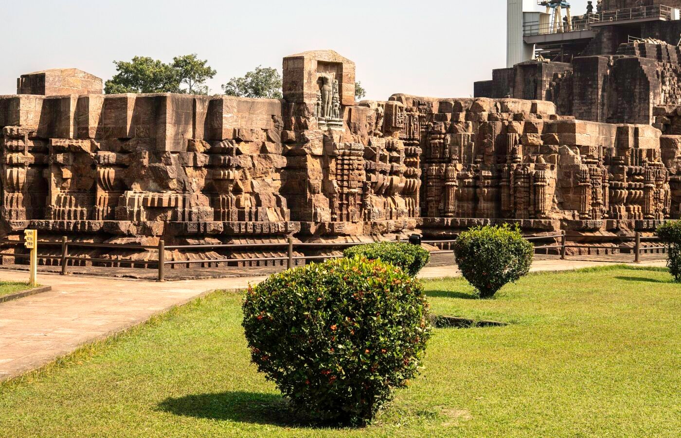 The Konark Sun Temple in Odisha, its carved stone wheel and terraces